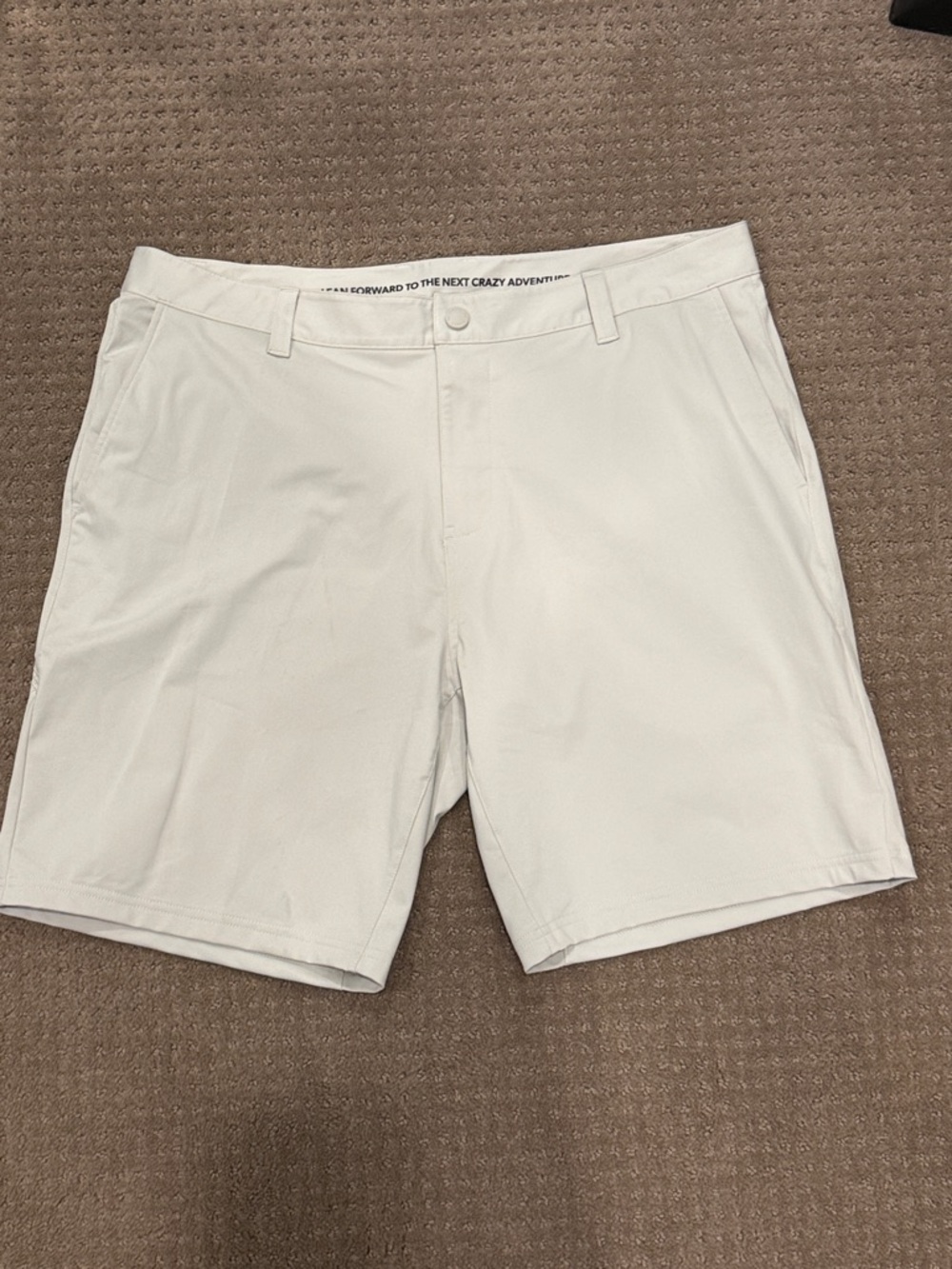 RHONE Mens Flat-Front Performance Shorts in Stone